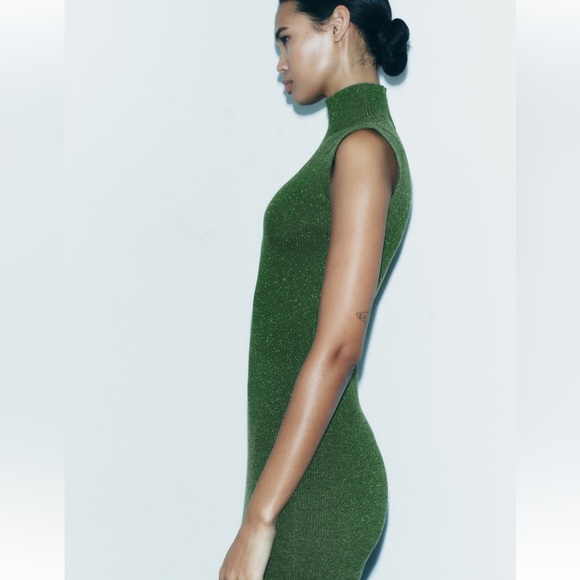 ZARA BLOGGERS FAV KNIT DRESS WITH METALLIC THREAD - Picture 7 of 13